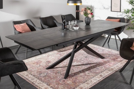 Uitschuifbare eettafel EUPHORIA 180-220-260 cm keramiek in lava-look - Img 5