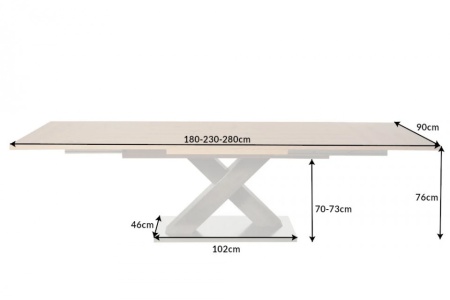 Uitschuifbare eettafel MONTREAL 180-230-280cm noest eiken met X-frame - Img 2