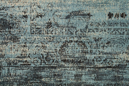 Vintage katoenen vloerkleed OUD 240x160cm antiek blauw verwassen gebruikte look - Img 5