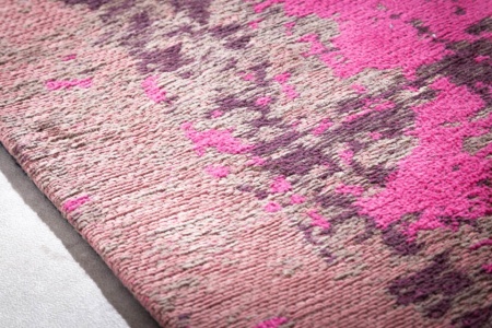 Vintage vloerkleed 240x160cm roze beige verwassen gebruikte look - Img 5