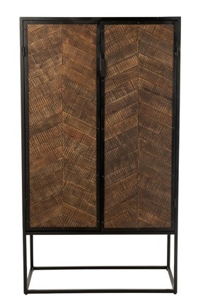 Wandkast /Mango Hout Zwart/Bruin - Img 7