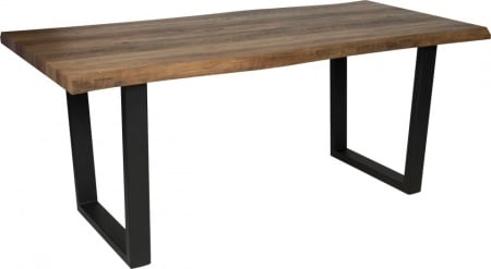 Boomstam Acacia Look eettafel 180cm met zwarte metalen onderstel - Img 6