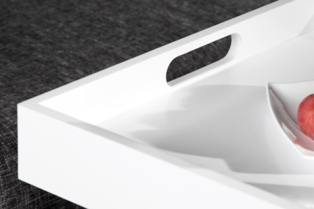 Design bijzettafel CIANO 40cm wit chroom dienbladtafel - Img 5