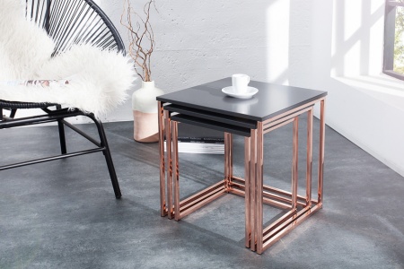 Design bijzettafel set van 3 ELEMENTS 40cm antraciet koper - Img 6