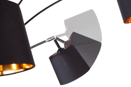 Design booglamp Black 205 cm zwart goud 5 kantelbare parasols vloerlamp - Img 7