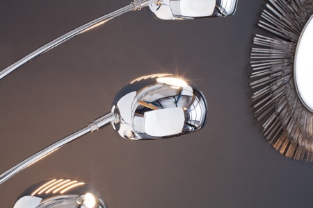 Design booglamp FIVE LIGHTS 205 cm zilveren vloerlamp met marmeren voet - Img 6