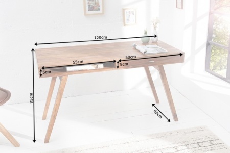 Design Bureau met Lade Massief Sheesham Hout 117 cm - Img 8