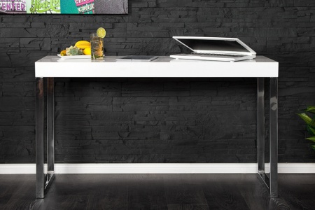 Design console WIT BUREAU 120cm wit hoogglans kantoortafel - Img 5
