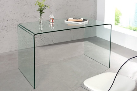 Design glazen Bureau 120 cm transparant Tafel volledig glazen tafel - Img 3