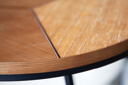 Design Ronde salontafel 80cm eiken zwart metalen frame - Img 5