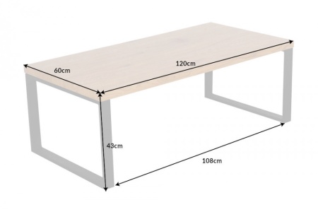 Design salontafel eiken look 120 cm zwart metalen frame - Img 2