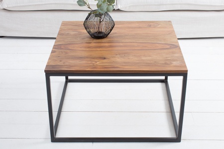 Design salontafel ELEMENTS 70cm Sheesham stone finish ijzer zwart mat - Img 6