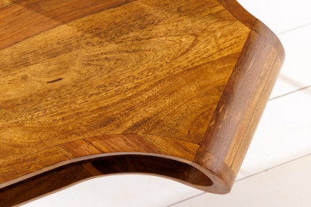 Design salontafel ORGANIC LIVING 100cm Sheesham stone finish massief hout handgemaakte Hairpin Legs - Img 6