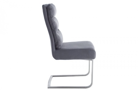 Design sledestoel COMFORT vintage grijs met RVS frame - Img 5
