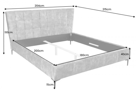 Design tweepersoonsbed BOUTIQUE 180x200cm petrol fluweel kingsize bedframe - Img 8