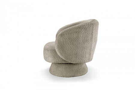 Draaibare designfauteuil BOSSA NOVA 80cm bouclé taupe - Img 7