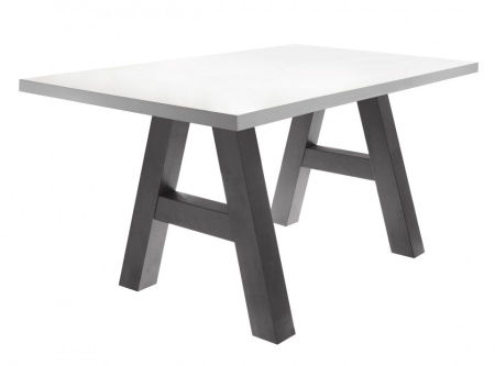 Eettafel met A-frame 140cm gelamineerd houtsoort mat wit - Img 2