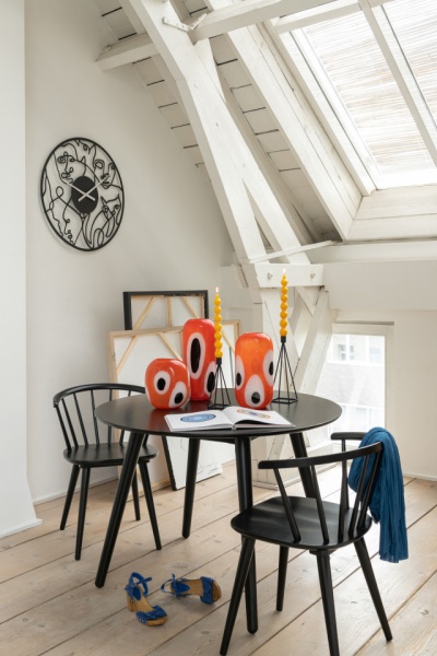 Eettafel Vintage Rond Hout Zwart 105 - Img 6