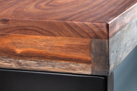 Elegant bureau ELEMENTS 118 cm Sheesham Smoked Finish metalen frame - Img 7