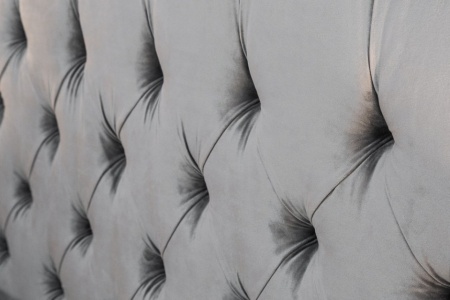Elegant tweepersoonsbed PARIS 160x200cm grijs fluweel Chesterfield design - Img 6