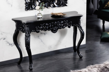 Elegante console VENICE 110cm zwart mat barok design dressoir handgemaakt - Img 3