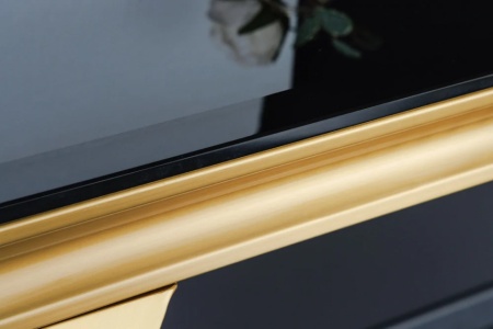 Elegante consoletafel MODERN BAROK 145cm zwart goud opaal glas roestvrijstalen poten - Img 5