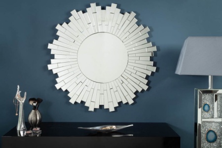Elegante design wandspiegel MOSAIK 90 cm rond in mozaïekstijl - Img 4