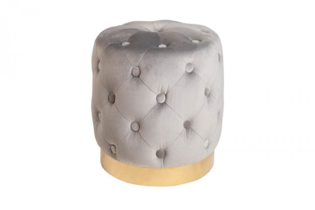 Elegante kruk MODERN BAROK 37 cm edelgrijs goud fluweel - Img 4
