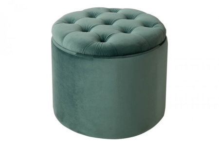 Elegante kruk MODERN BAROK 50 cm mint / Petrol fluwelen opbergmand - Img 5