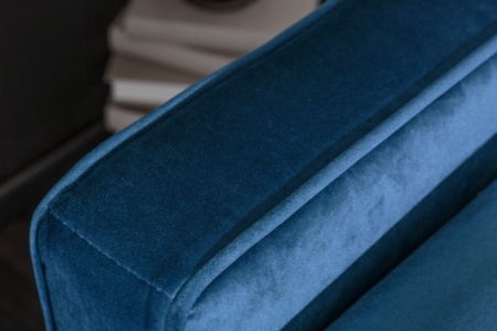Elegante Récamière DIVA 196 cm donkerblauw fluwelen roségouden voetjes - Img 4