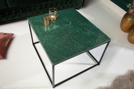 Elegante salontafel groen met marmerblad 50cm met een gepolijst - Img 5