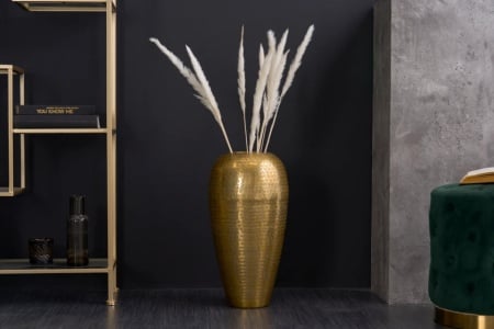 Elegante vaas ORIENTAL 50cm goud in wild gehamerd design - Img 3