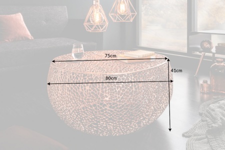 Filigrain design salontafel LEAF 80cm koper handwerk - Img 8