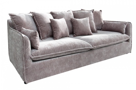 Grote bank Leaf 3-zits 210 cm taupe velours stof met afneembare hoes - Img 6
