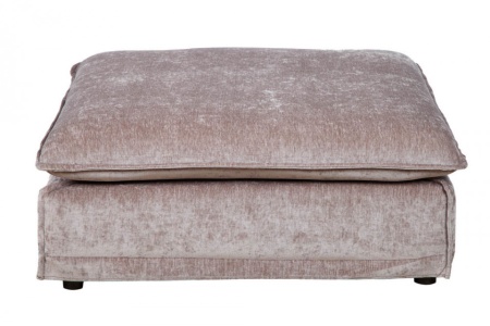 Grote Poef hocker HEAVEN 100cm taupe fluweel in landelijke stijl - Img 7