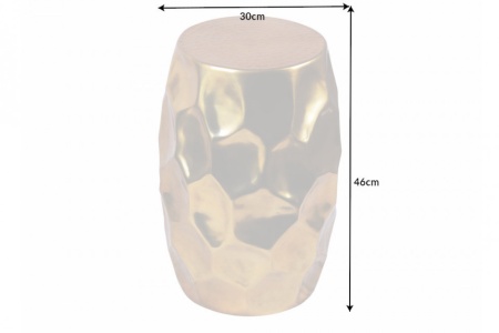 Handgemaakte bijzettafel 46 cm goud gehamerd design metaal-aluminiumlegering - Img 2