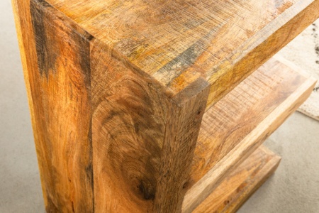 Handgemaakte bijzettafel 60cm mangohout massief hout variabel verstelbaar - Img 7