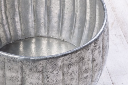 Handgemaakte salontafel MARRAKESCH 55 cm zilver met gehamerd design - Img 7