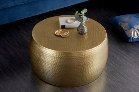 Handgemaakte salontafel ORIENT III 60cm goud gehamerd design - Img 3