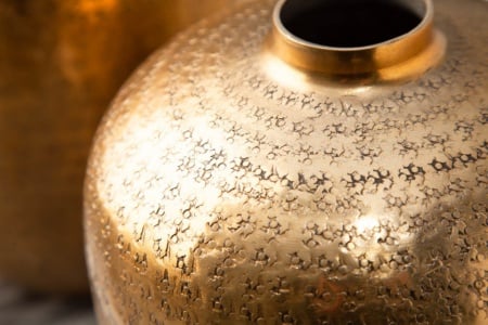 Handgemaakte vazen ​​set van 2 ORIENTAL 33 cm goud met voetbescherming - Img 6