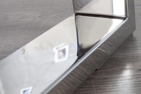 Indrukwekkende salontafel BARRACUDA 110cm antiek teak met onderstel en glas - Img 4