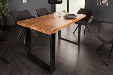 Industrieel design Massieve eettafel 120cm Sheesham Hout - Img 3