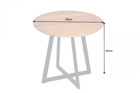 Industriële bijzettafel 50 cm eiken geolied zwart frame - Img 2
