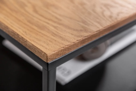 Industriële salontafel APPARTEMENT 95cm geolied eiken met tweede plank - Img 5