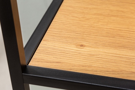 Industriële salontafel SLIM 120cm wild eiken zwart met twee planken - Img 6