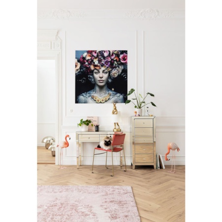 Ingelijste kunst glas Flower Art Lady 120x120cm - Img 3