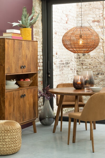 Kabinet Carter 4deuren Mango Hout Bruin H158cm - Img 6