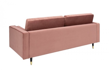 Luxe design 3-zitsbank 225 cm zitcomfort pocketvering bekleding fluweel stof oudroze - Img 6