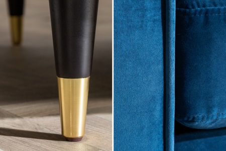 Luxe design 3-zitsbank 225 cm zitcomfort pocketvering stof fluweel aqua - Img 6