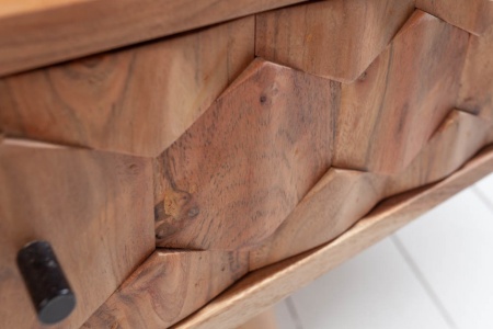 Massief acacia hout salontafel 100 cm 3D-oppervlak - Img 6